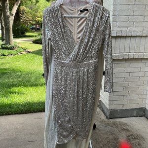 Banjul Sequin Cocktail Dress Long Sleeves Size S